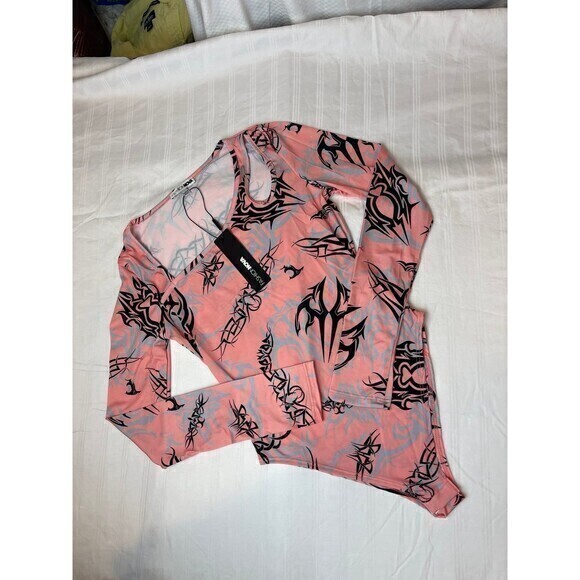 Asymmetrical Neck Cut Out Shoulder Bodysuit Size Small RefN17 - Picture 5 of 8